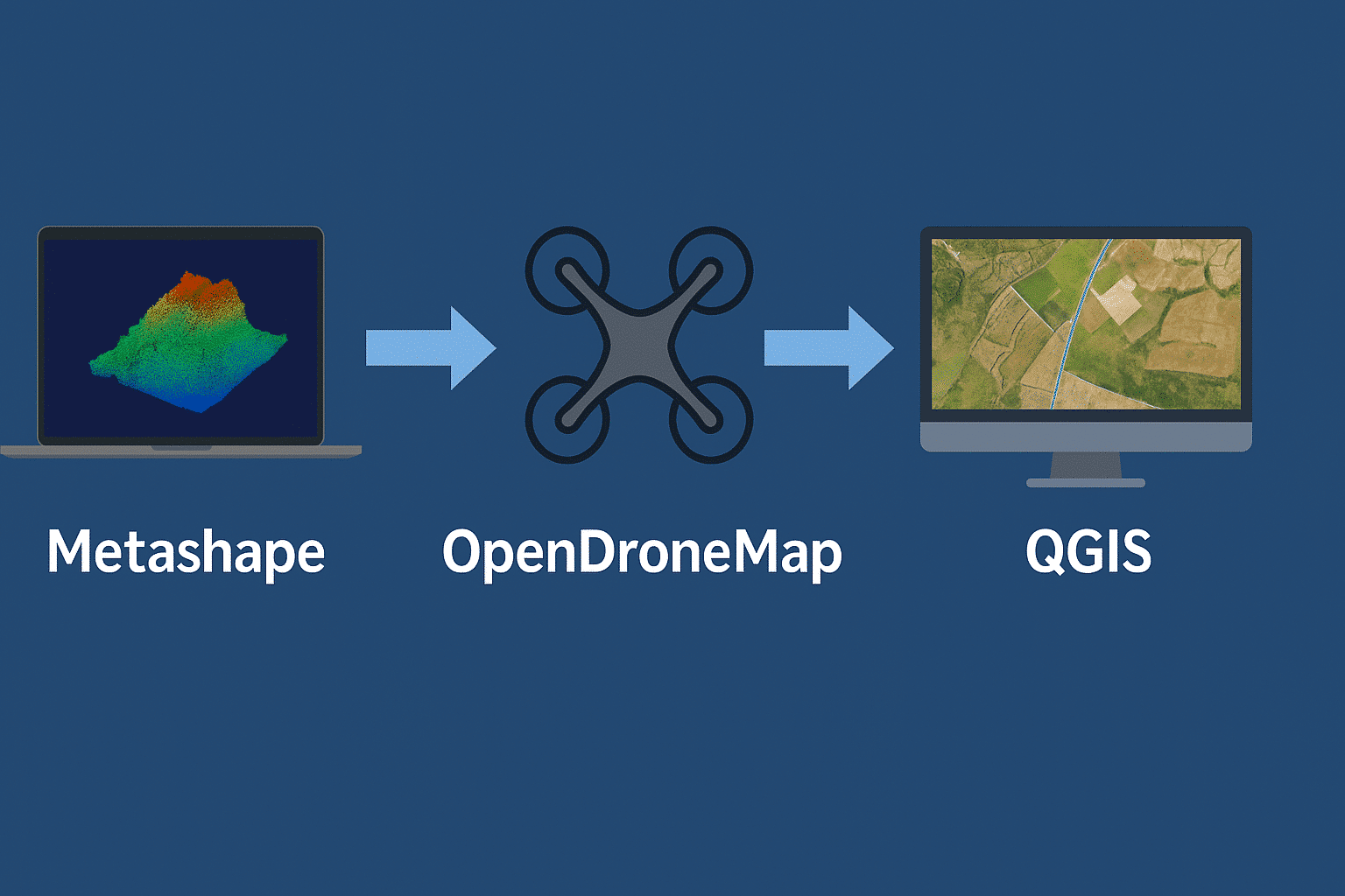 Metashape + OpenDroneMap + QGIS: Free GIS Workflow for Surveying and Mapping Professionals