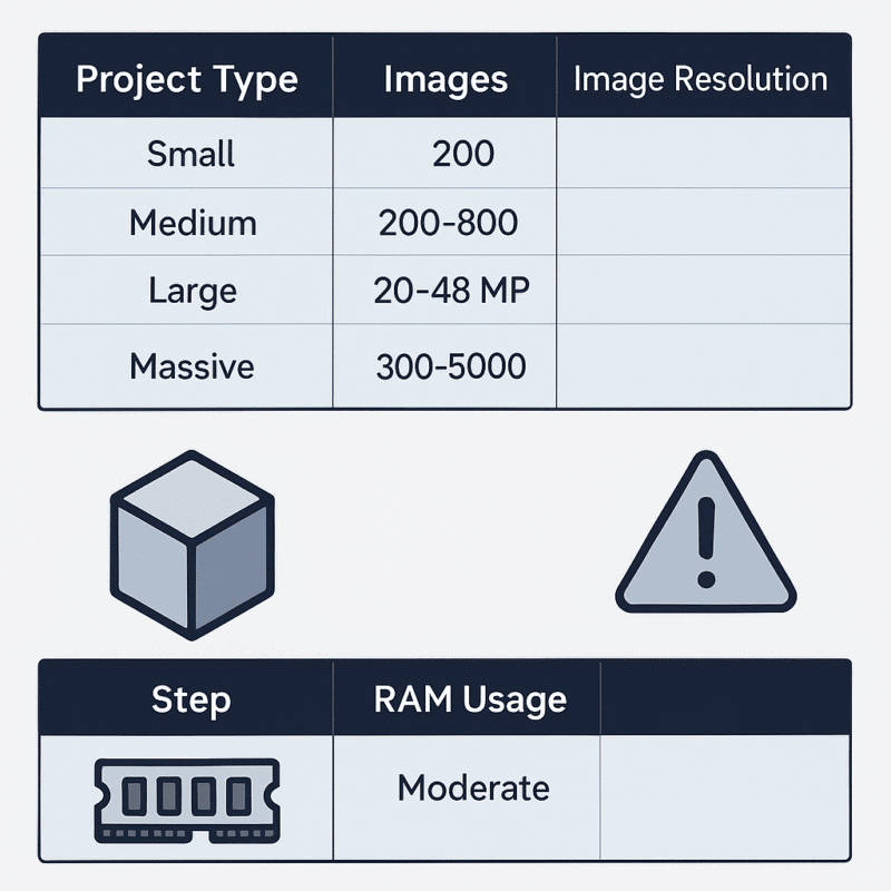 How Much RAM Do You Need for Large Metashape Projects and 3D PDF Exports?