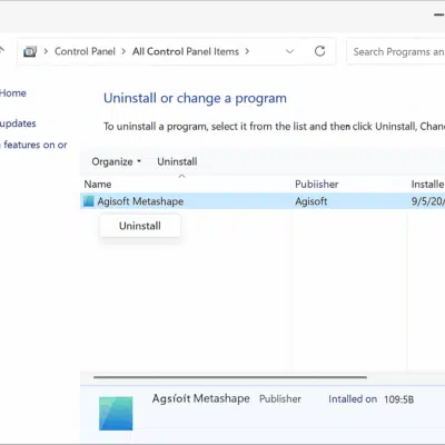 How to Uninstall Agisoft Metashape