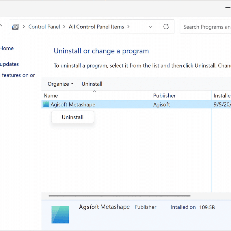 How to Uninstall Agisoft Metashape