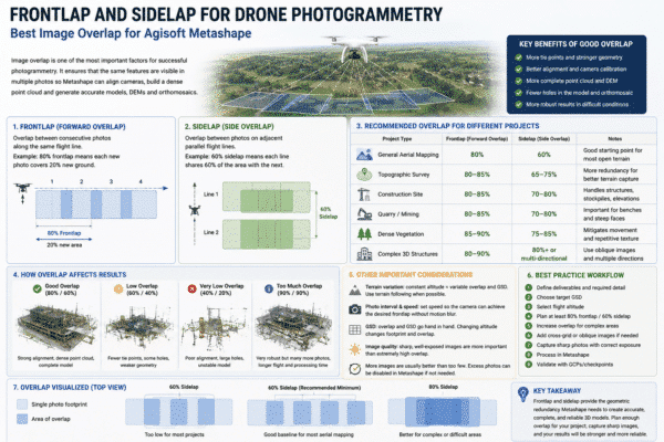 Frontlap and Sidelap for Drone Photogrammetry: Best Overlap for Agisoft Metashape