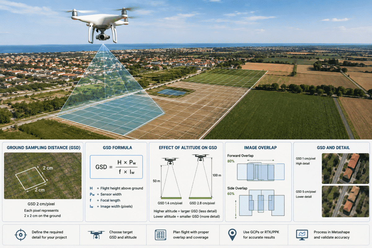 Ground Sampling Distance (GSD): Drone Survey Planning for Metashape