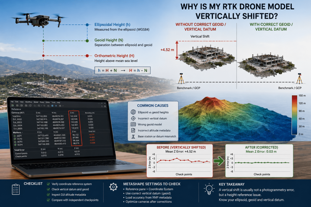 Why Is My RTK Drone Model Vertically Shifted in Agisoft Metashape?