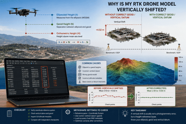 Why Is My RTK Drone Model Vertically Shifted in Agisoft Metashape?