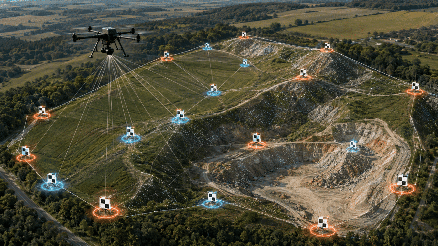 GCP and check point placement across a drone photogrammetry survey in Agisoft Metashape