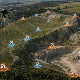 GCP and check point placement across a drone photogrammetry survey in Agisoft Metashape