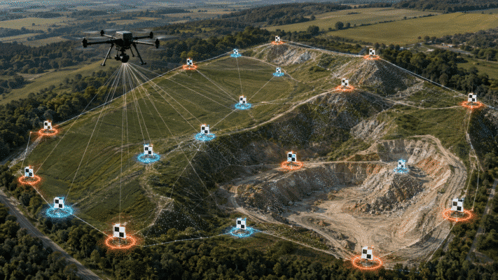 GCP and check point placement across a drone photogrammetry survey in Agisoft Metashape